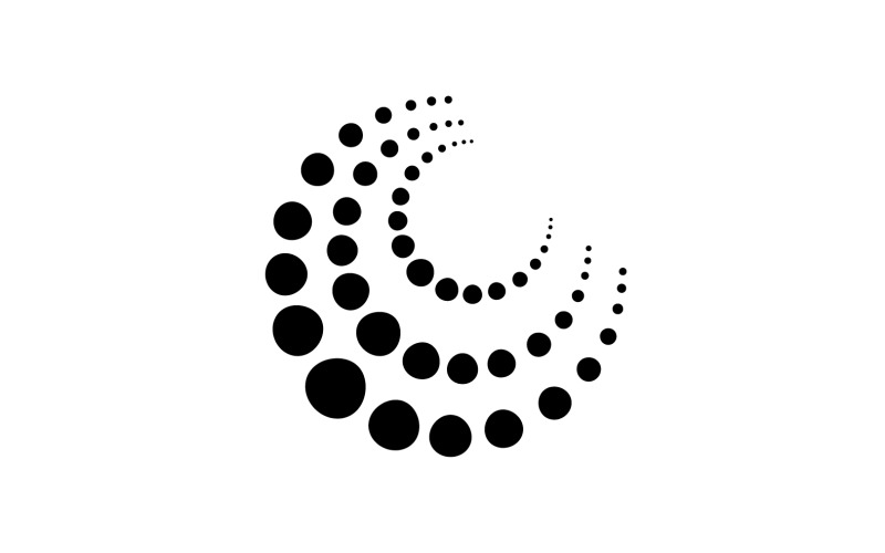 Halbton-Logo-Kreis-Punkte-Vektorillustration v13
