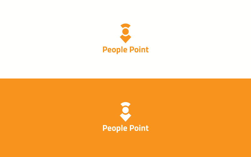 Människor pekar logotyp designmall