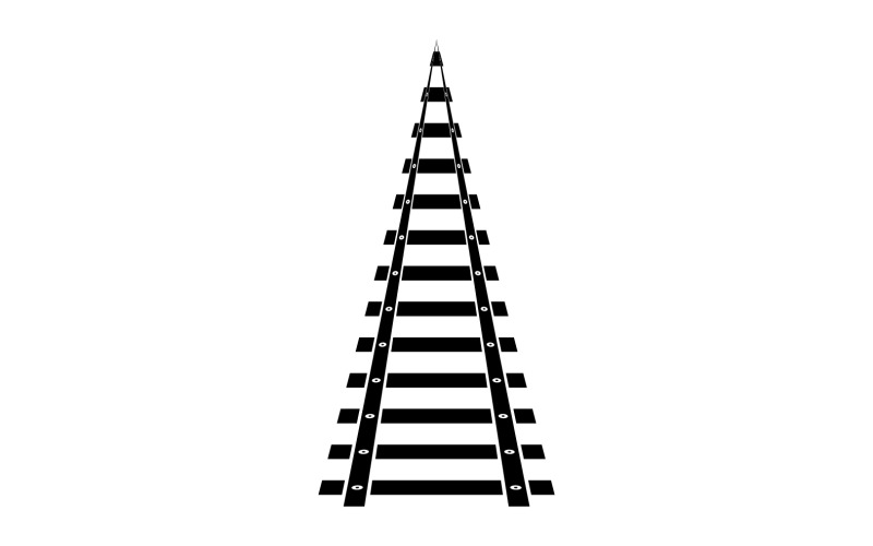 Binari del treno vector logo design v8