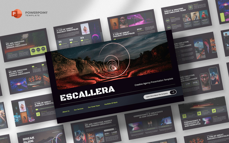 Escallera - Modèle PowerPoint pour agence créative