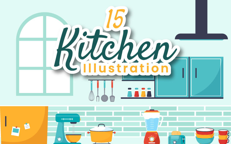 15 Ilustração de arquitetura de cozinha