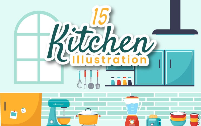 15 Ilustración de arquitectura de cocina