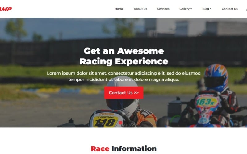 Plantilla HTML de campamento de karting