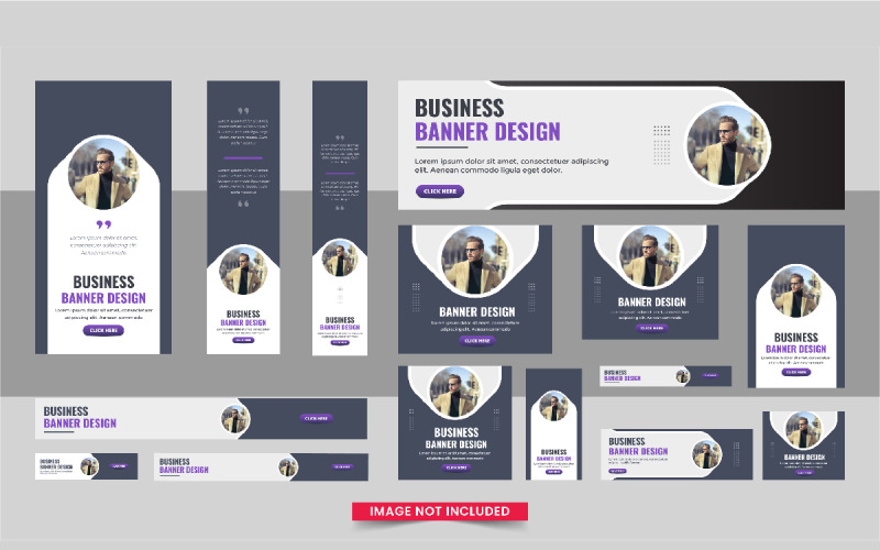 Business Headline web banner or Vertical, horizontal and square web banner template