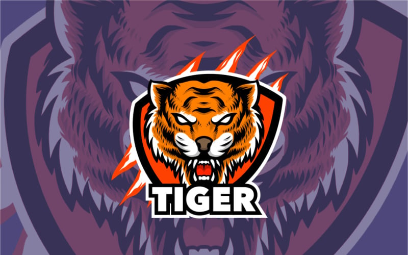 Голова тигра талісман логотип для ігор і спорту шаблон