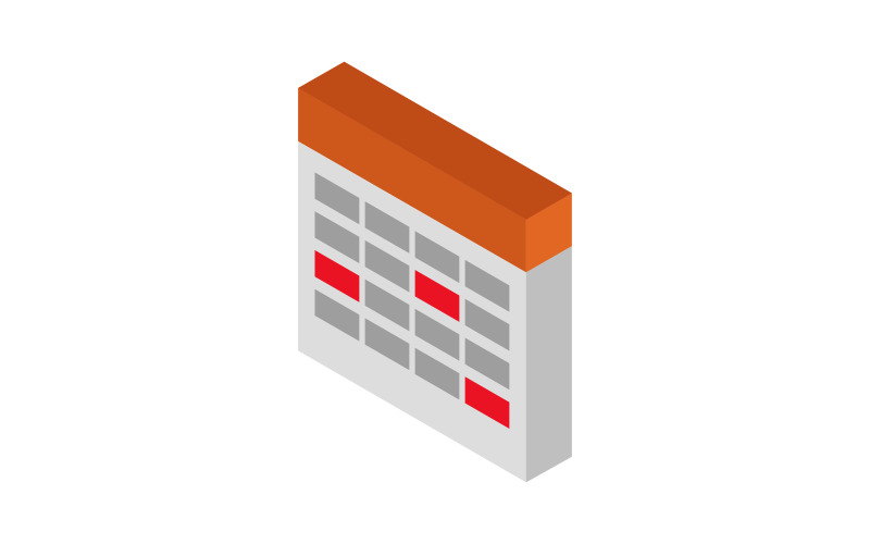 Isometrische kalender geïllustreerd in vector op een achtergrond