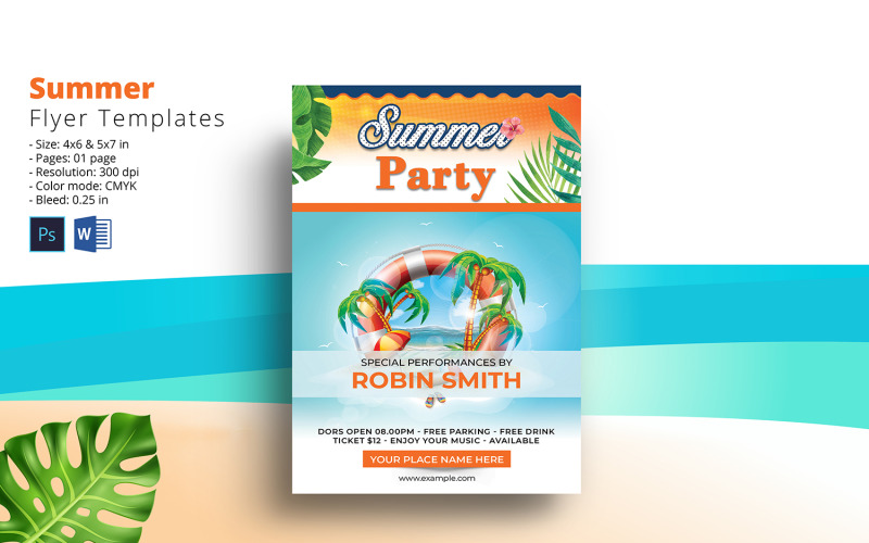 Modèle de Flyer d'invitation à une fête d'été
