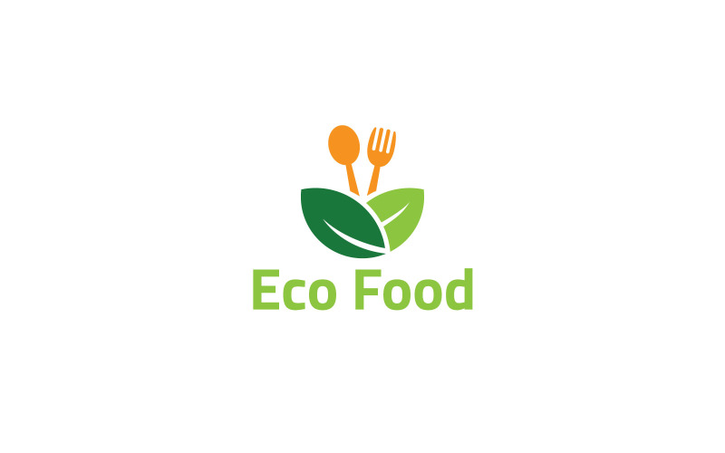Modello di progettazione di logo di cibo ecologico