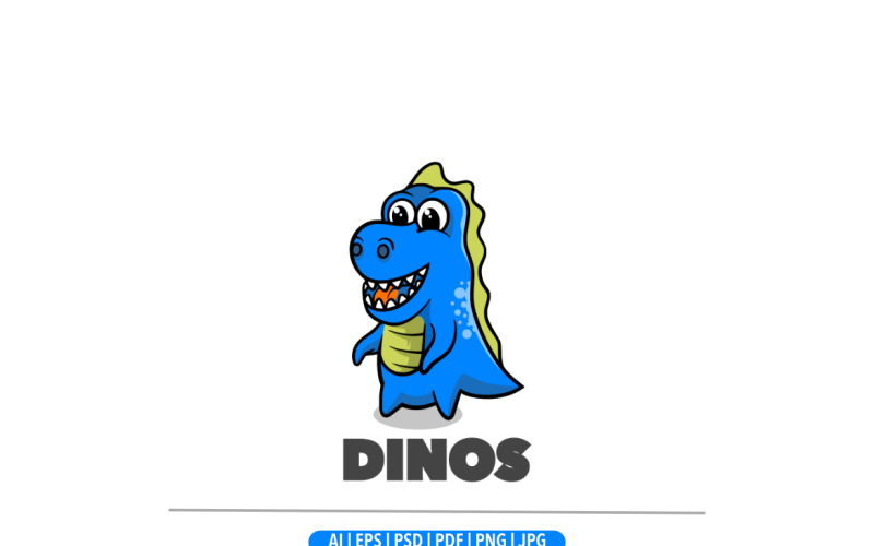 Modelo de logotipo de desenho animado da T-Rex