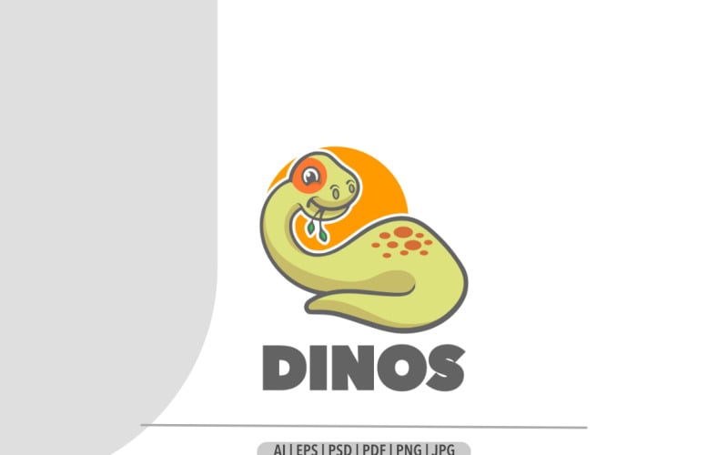 roztomilý dino maskot kreslené logo