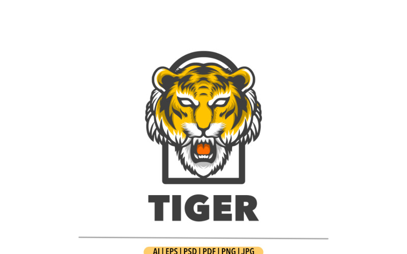 Tiger mascot illustration logo template