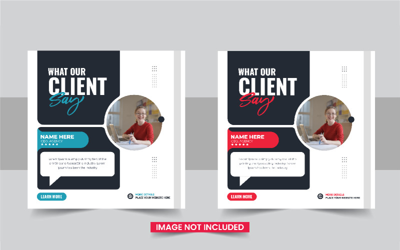 Design de modelo de postagem de mídia social de feedback do cliente criativo