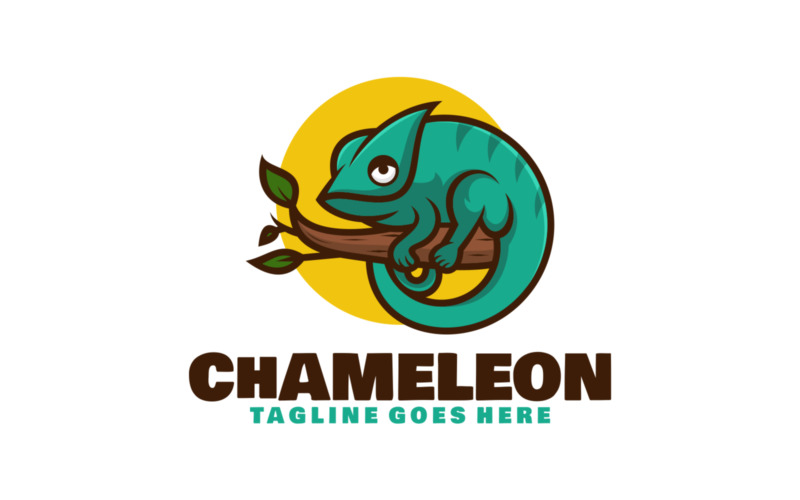 Logo del fumetto della mascotte del camaleonte 1