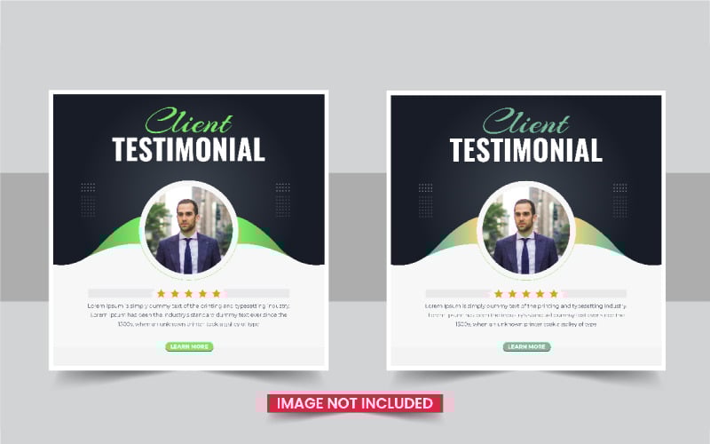 Modern customer feedback social media post design Layout set