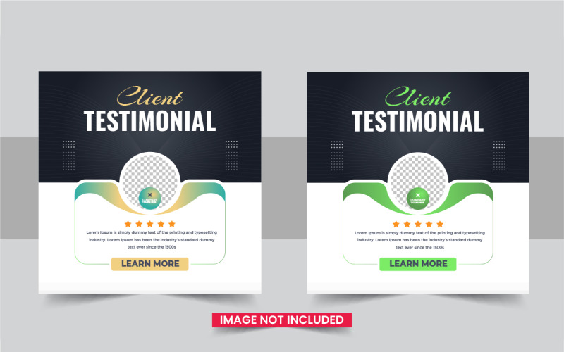 Modern customer feedback social media post template Layout set