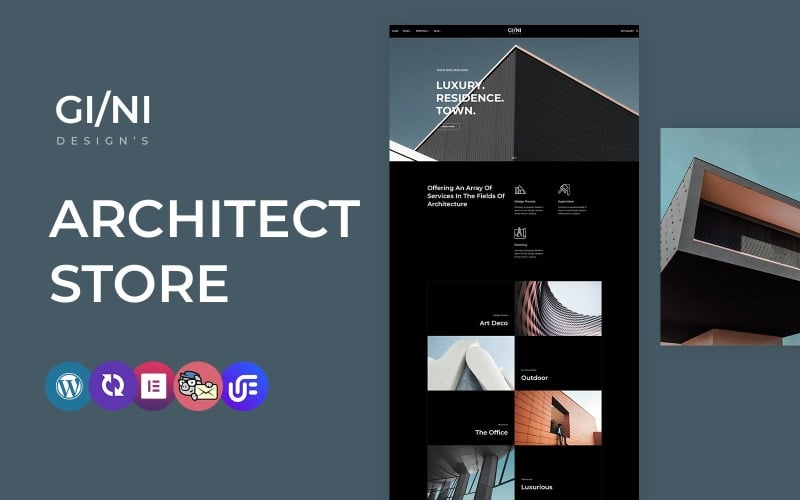 Gini - Tema de WordPress Elementor CMS de arquitectura