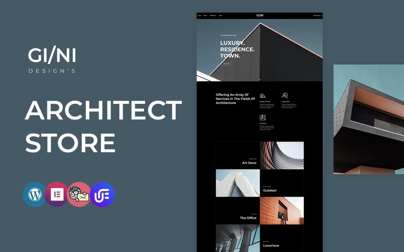 Gini - Tema WordPress Elementor CMS de arquitetura