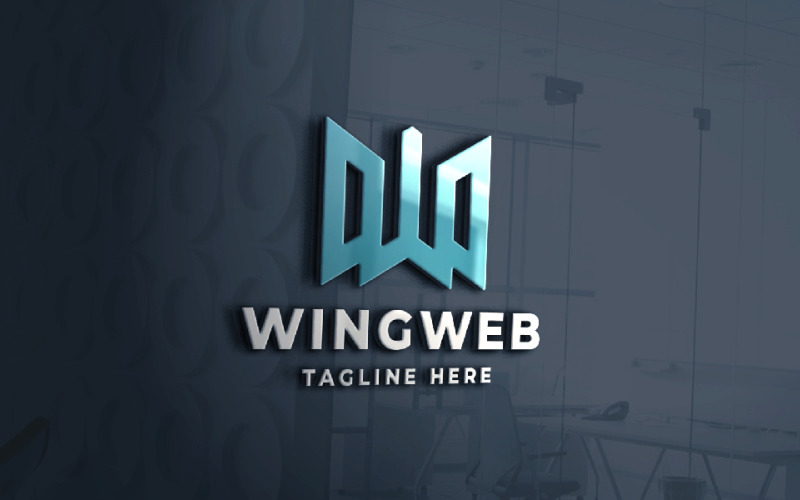 Шаблон логотипа Wing Web Letter W Pro