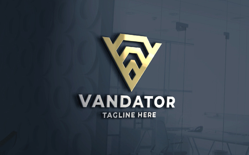 Vandator 字母 V Pro 徽标模板