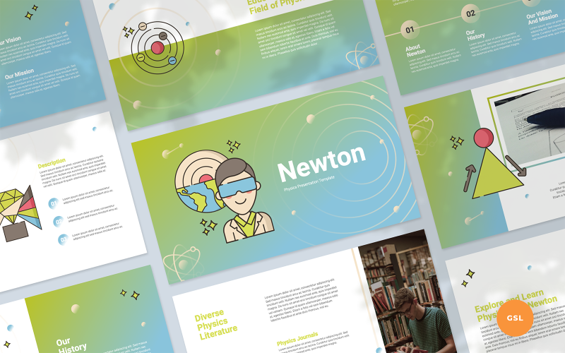 Newton – Fyzika Prezentace Google Slides Template