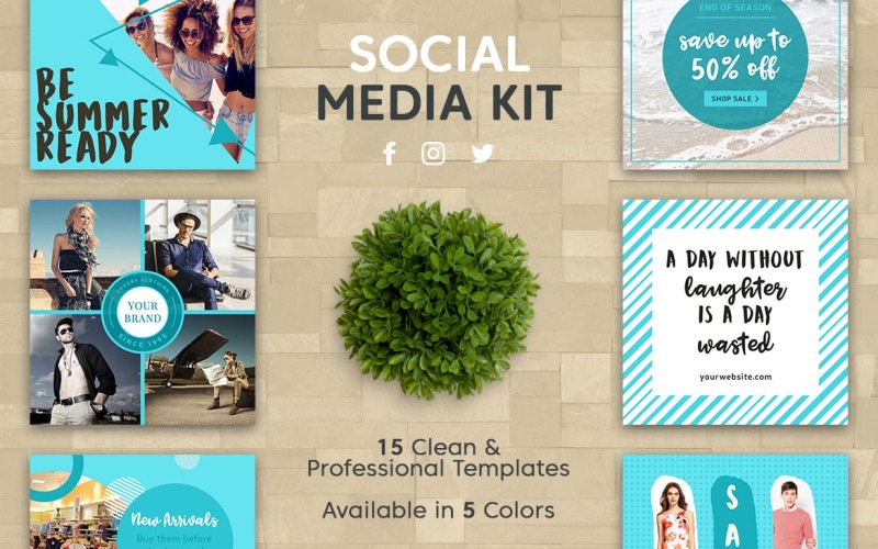 Social Media Kit - 15 trendiga bannermallar