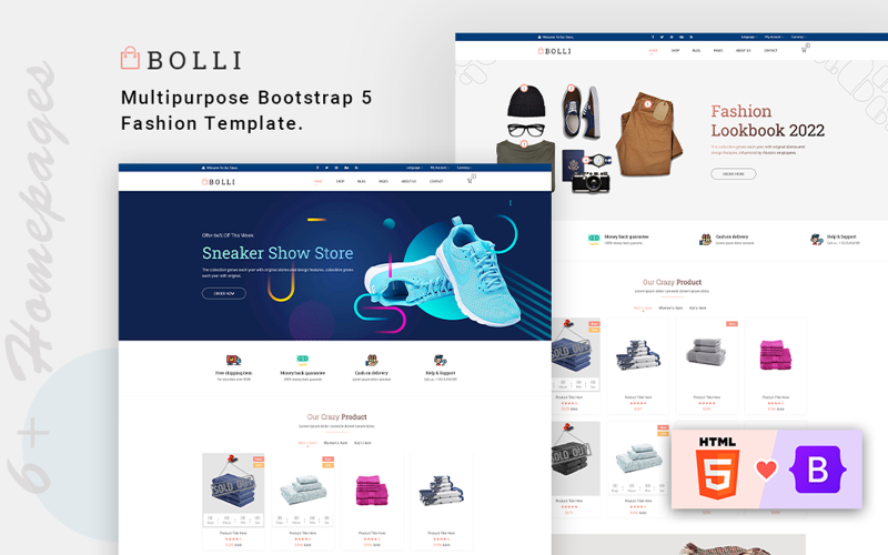 Bolli – Többcélú divatos Bootsrap 5 webhelysablon