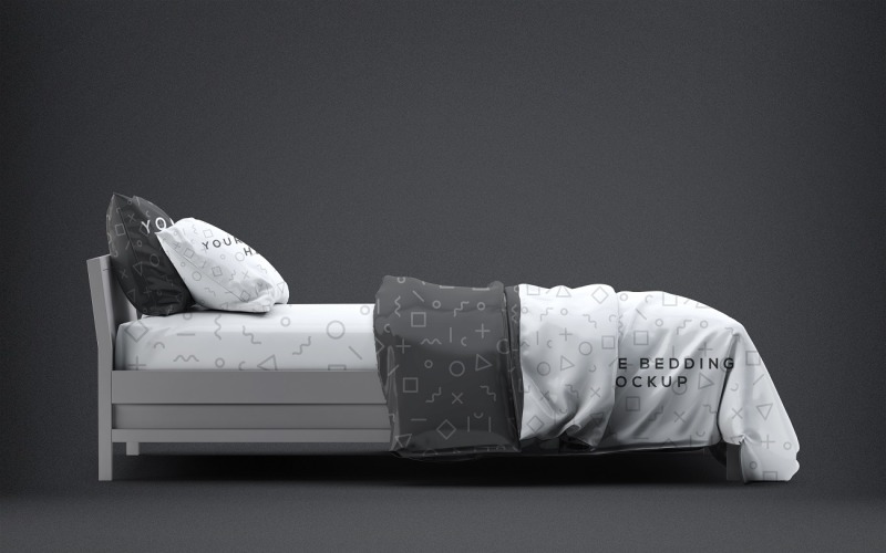 Cama - Maqueta de ropa de cama individual 5