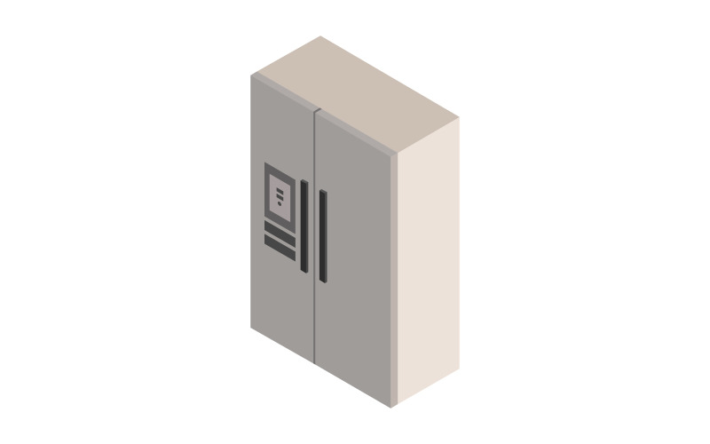 Изометрический холодильник в векторе на белом фоне
