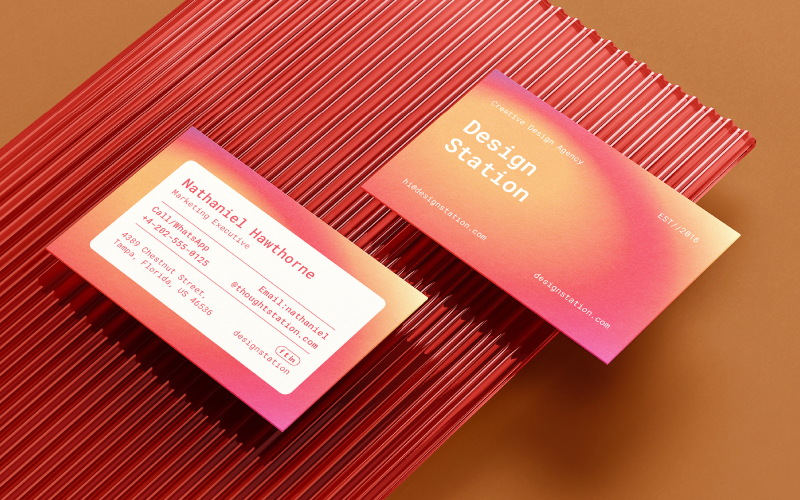Orange & Peach Business Card - Corporate Identity Template