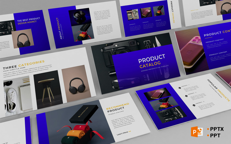 Productontwerp - PowerPoint-presentatiesjabloon voor productcatalogus