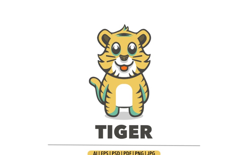 Tiger cartoon mascot logo design
