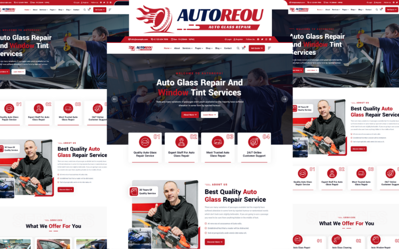Autoreou - Auto Glass Repair And Window Tint HTML5 Template