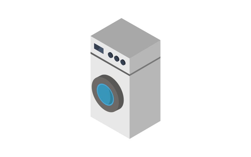 Isometrische wasmachine geïllustreerd in vector op een witte achtergrond
