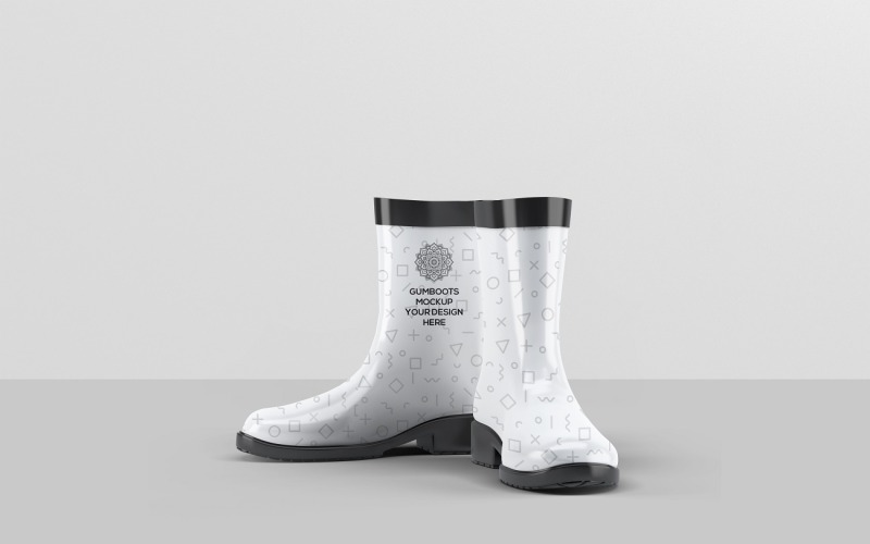 Lastik Çizme - Kısa Bilekte Sakız Çizmesi Mockup 4