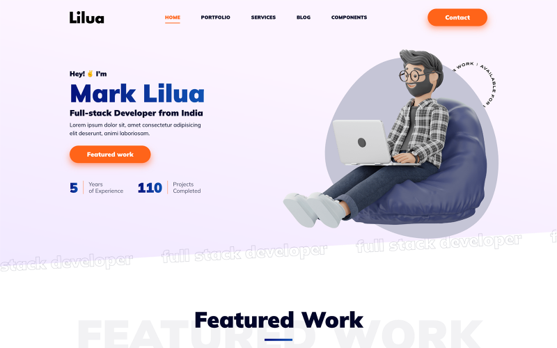 Lilua - Kişisel Portföy Html Şablonu