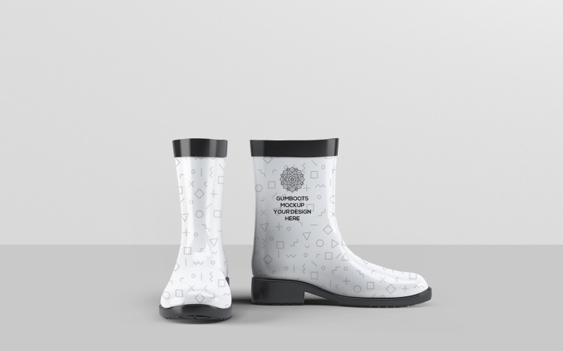 Rubberen laarzen - Mockup met korte enkellaarzen
