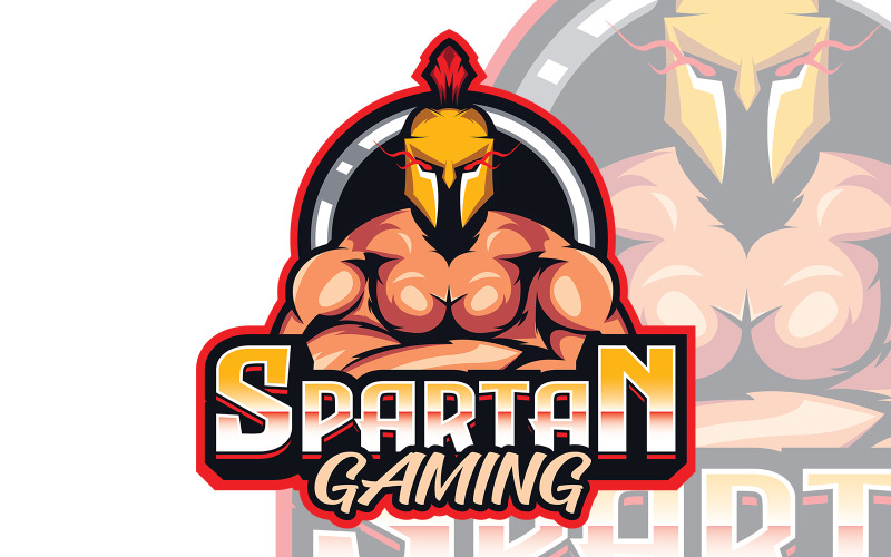 Spartansk maskot logotyp malldesign