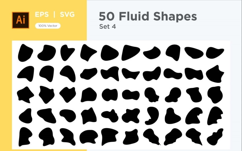 Abstract Fluid Shape Set 50 V 4