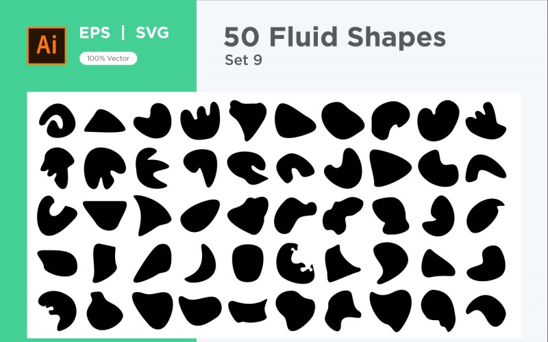 Juego de formas fluidas abstractas 50 V 9