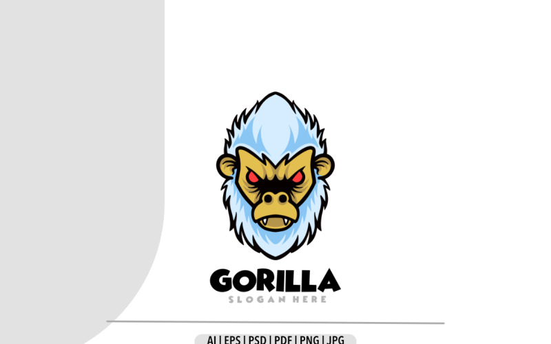 Modèle de logo de mascotte de gorille de singe
