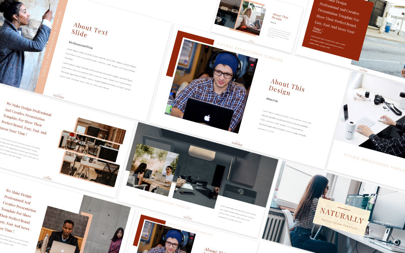 Modelo de PowerPoint de design naturalmente criativo