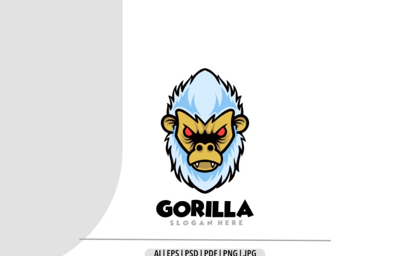 Monkey gorilla maskot logotyp mall