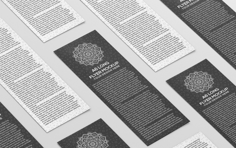 Volantino - Mockup di volantino lungo A6 7