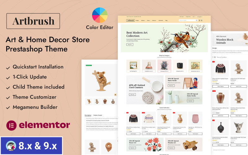 Artbrush - Art Craft and Home Decor Store Prestashop Duyarlı Teması