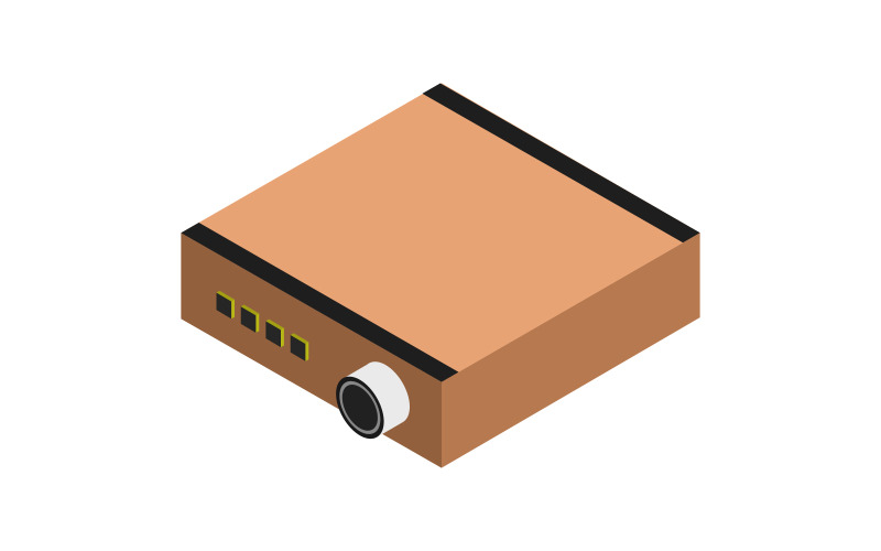 Projector in vector en isometrisch op achtergrond