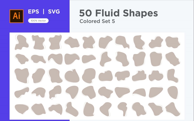 抽象流体形状彩色组 50 V 5