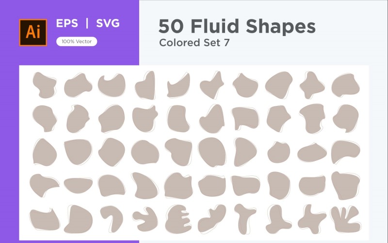Conjunto de colores de forma fluida abstracta 50 V 7