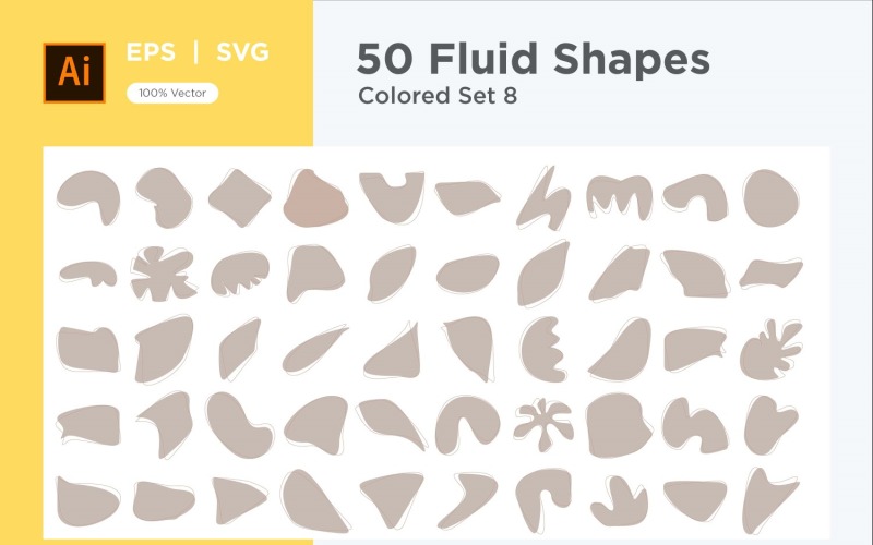 Conjunto de colores de forma fluida abstracta 50 V 8