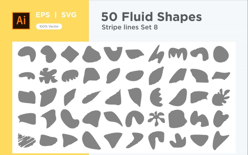 Absztrakt Fluid Shape Csíkos vonalak készlet 50 V 8