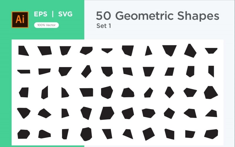 Soyut Geometrik Şekil seti 50 V 1